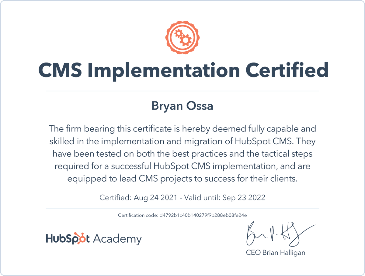 Hubspot CMS Hub Implementation