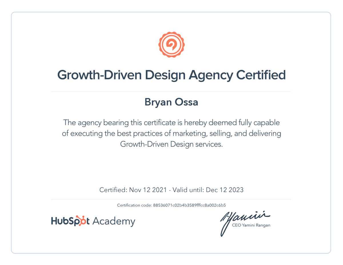 Hubspot Growth Driven Design Agency