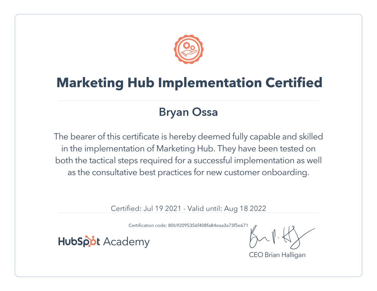 Hubspot Marketing Hub Implementation