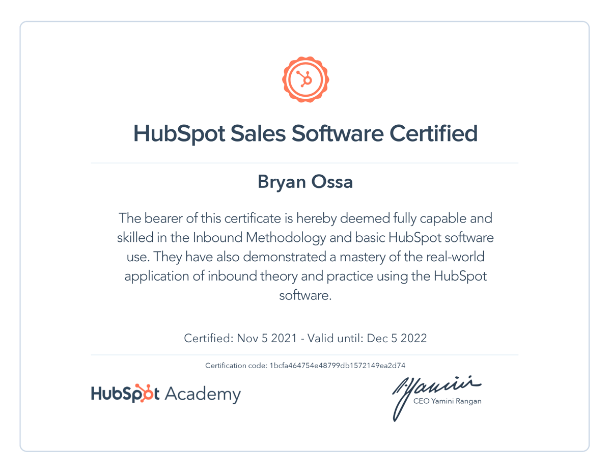 Hubspot Sales Software